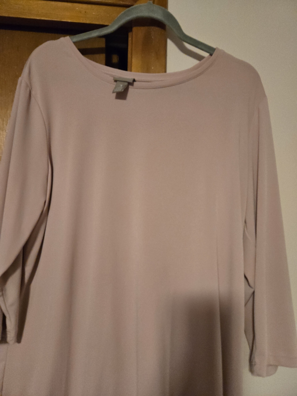 Chico's Soft Dusty Rose Long Sleeve Crew Top